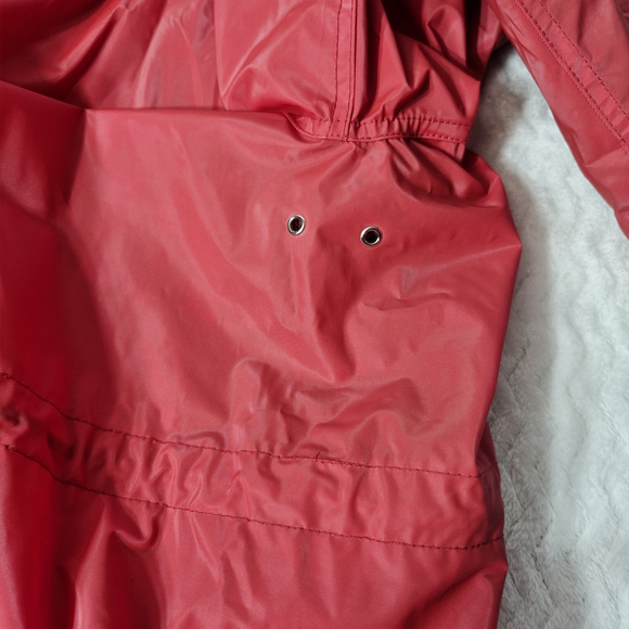 TOTES Isotoner Brick Red Hooded Rain Jacket Water Proof Size XL Vintage 90's - Picture 11 of 11